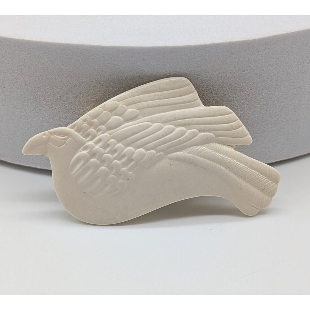 Laurel Burch Snow Bird Dove Resin Brooch Pin